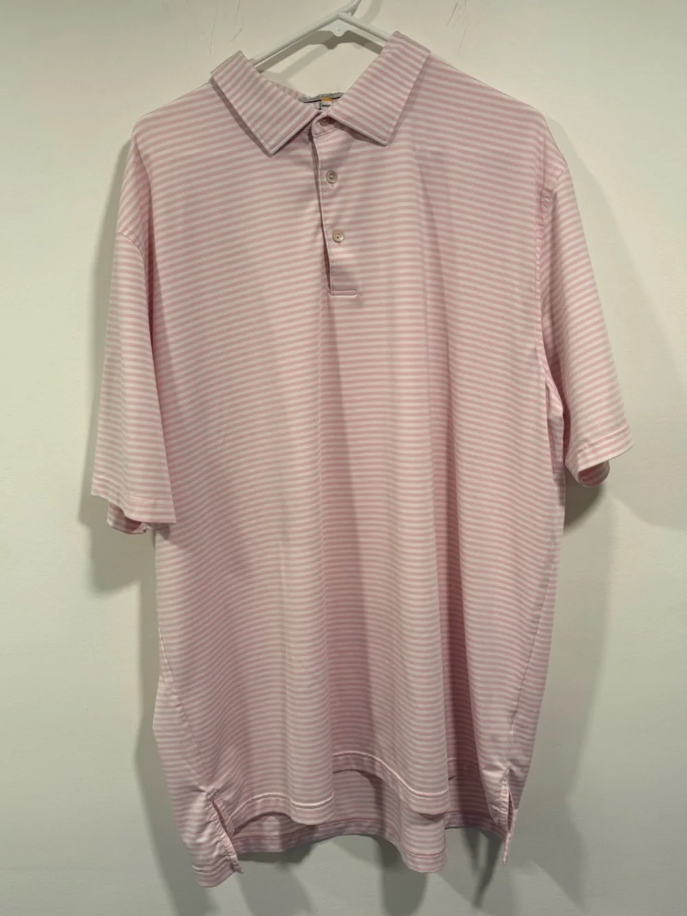Peter Millar Light Pink Striped Performance Polo